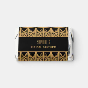 Gold and Black Art Deco Pattern Bridal Shower Hers Hershey's Miniatures