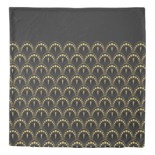 Gold and black art-deco pattern duvet cover