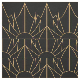 Gold and Black Art Deco Pattern Fabric