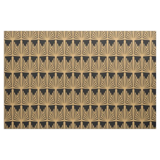 Gold and Black Art Deco Pattern Fabric