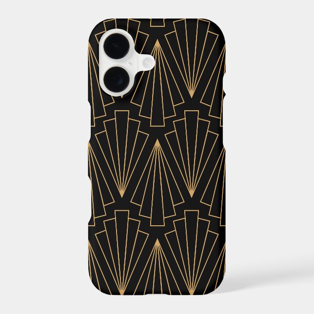 Gold and Black Art Deco Pattern Iphone Case (Back)