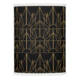 Gold and Black Art Deco Pattern Lamp Shade