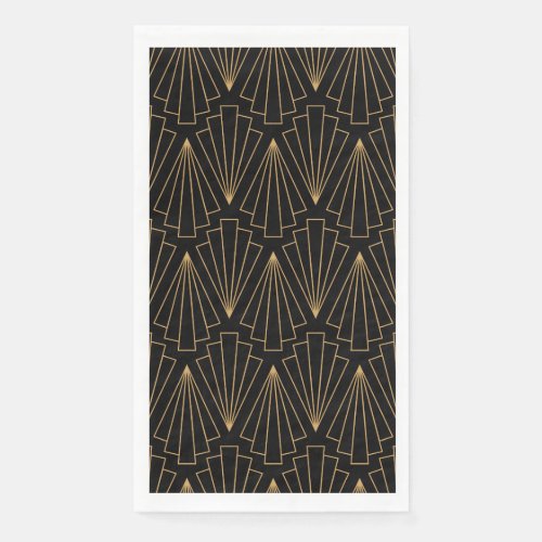 Gold and Black Art Deco Pattern Paper Guest Towels