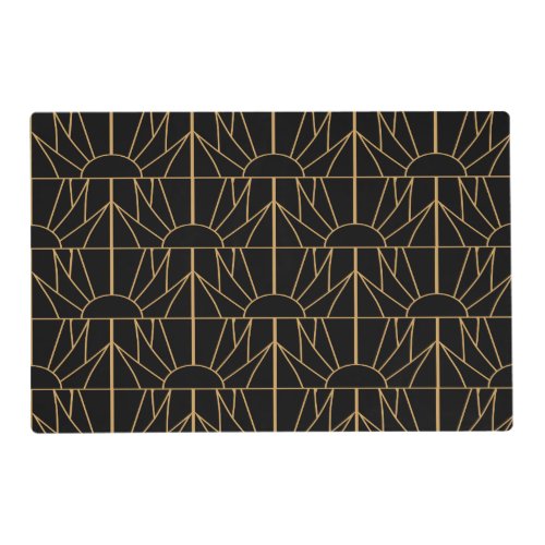 Gold and Black Art Deco Pattern Placemat