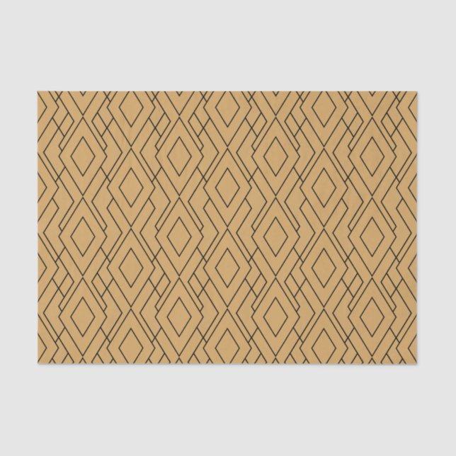 Gold and Black Art Deco Pattern Tissue Paper (Front)
