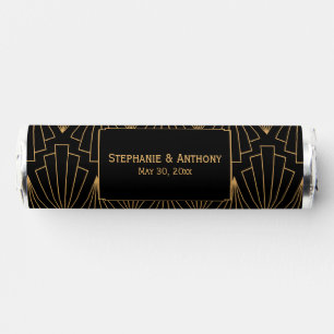 Gold and Black Art Deco Pattern Wedding Breath Savers® Mints
