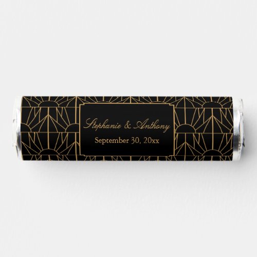 Gold and Black Art Deco Pattern Wedding Paper Cups Breath Savers Mints