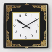 Gold and Black Art Deco Square Frame