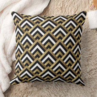 Gold And Black Art Deco Throw Pillow