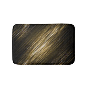 gold and black bathroom mat