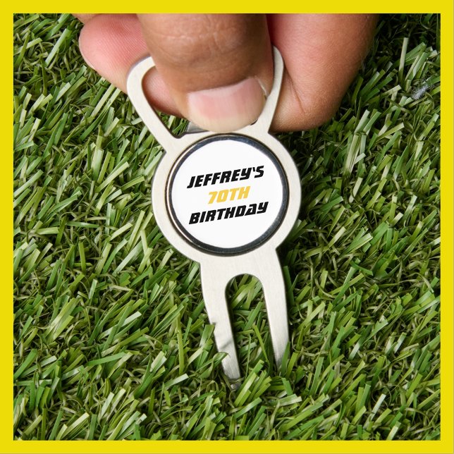 Gold and Black Birthday Golf Bottle Opener Divot Tool (Creator Uploaded)