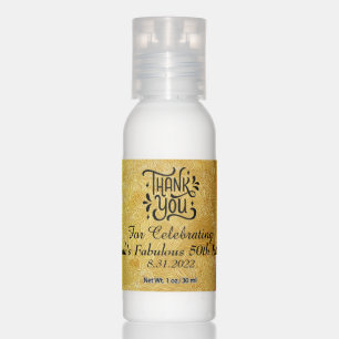 Gold And Black Birthday Party Favor Travel Bottle Hand Lotion