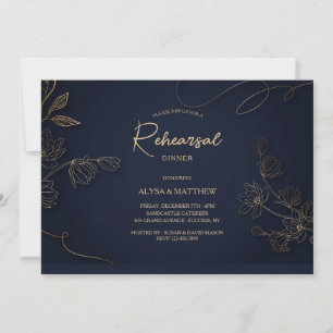 Gold and Black Botanical Invitation