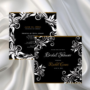 Gold and Black Bridal Shower Invitation