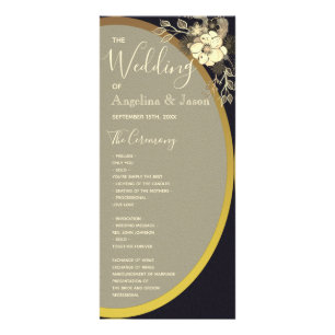 Gold And Black Calligraphy Wedding Program
