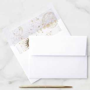 Gold and Black Celestial Bodies Envelope Liner
