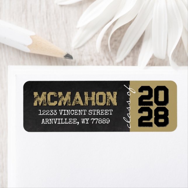Gold and Black Chalkboard Graduation Label (Insitu)