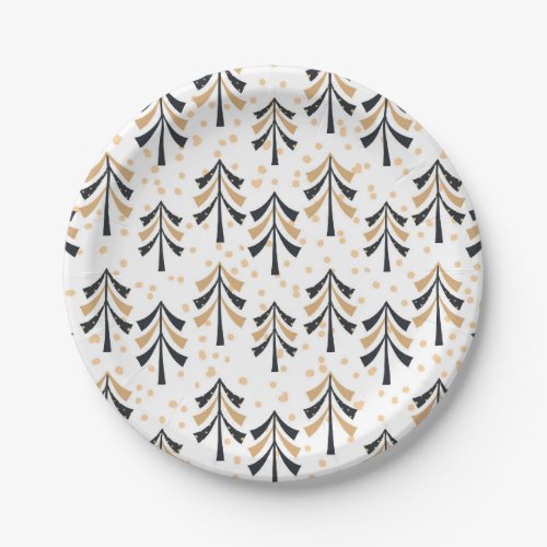 Gold and Black Christmas Paper Plates