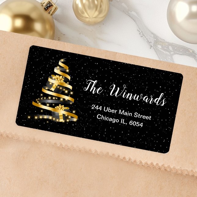 Gold and Black Christmas Tree Label (Creator Uploaded)