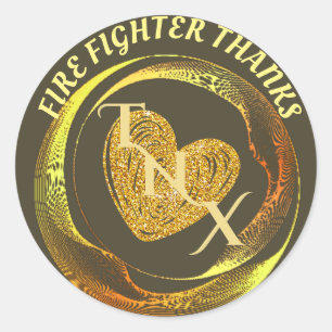 Gold And Black Classic Trendy Modern Firefighter  Classic Round Sticker