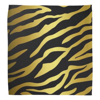 Gold and black colors tiger fur stripes pattern bandana