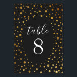 Gold and Black Confetti Wedding Table Number Cards<br><div class="desc">Gold and Black Confetti Wedding Table Number Cards - features a vintage black background with faux gold glitter foil for elegant decor. This design also features modern and elegant fonts for the text layout.</div>