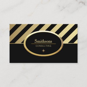 Gold And Black Consultant Business Card by SharonCullars at Zazzle