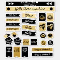 Gold & Black Happy Planner Stickers