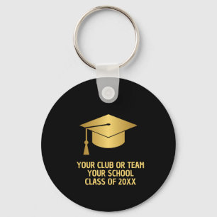 Gold and Black Custom Graduation  Keychain