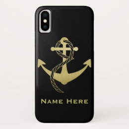 Gold and Black Custom Nautical Phone Case