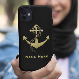 Gold and Black Custom Nautical Phone Case