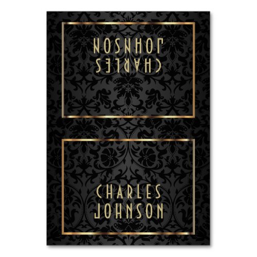 Gold and Black Damask _ Place Cards