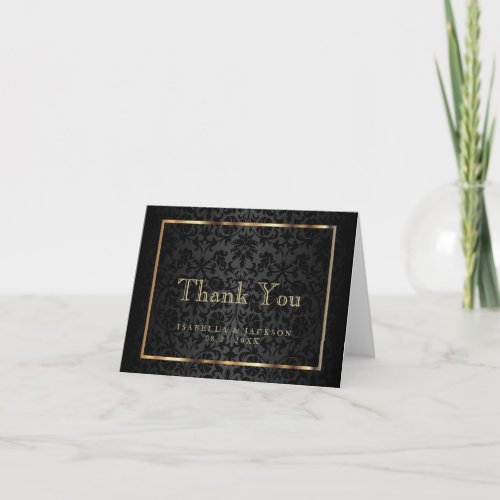 Gold and Black Damask _ Thank You