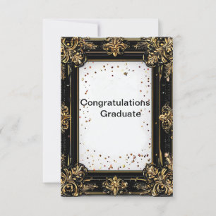 Gold and Black Decorative Border Invitation