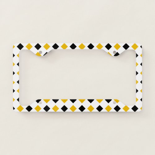 Gold and Black Diamonds License Plate Frame