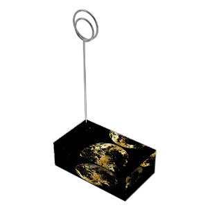 Gold and Black Earth Sillouette Table Card Holder