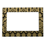 Gold And Black Elegant Damask Pattern Magnetic Picture Frame at Zazzle