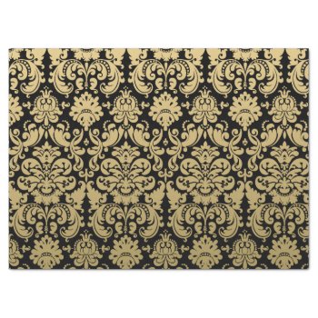 Gold And Black Elegant Damask Pattern Tissue Paper by DamaskGallery at Zazzle