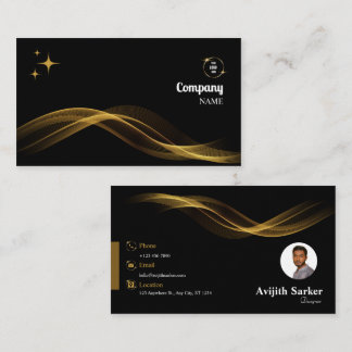 Gold And Black Elegant Modern Personalized Business Card