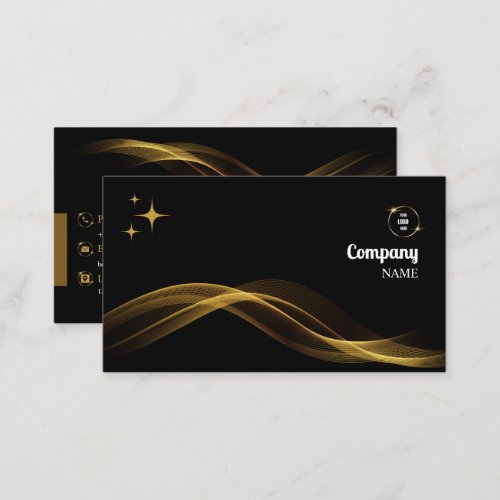 Gold And Black Elegant Modern Personalized Business Card