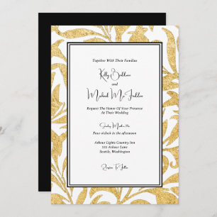 Gold and Black Elegant Style Wedding Invitation