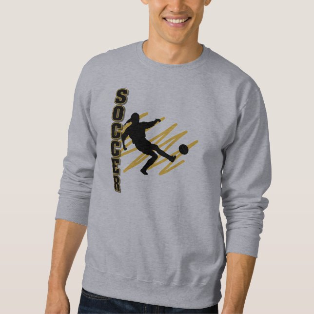Gold and Black Female Soccer Player Sweatshirt (Front)
