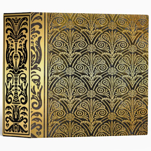 Gold and Black Filigree Ancient Tome 3 Ring Binder