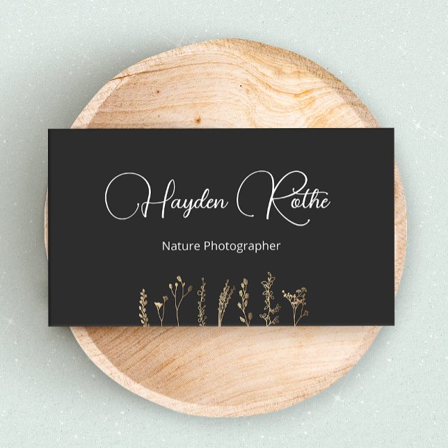 Gold and Black Floral Business Card (Creator Uploaded)