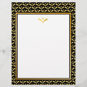 Gold and black foil letterhead