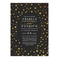 Gold and Black Foil Rehearsal Dinner Invitations