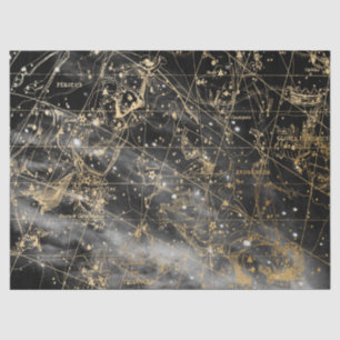 Gold and Black Galaxy Star Map Series Design 1 Tissue Paper