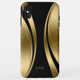Gold and black geometric design iPhone XS max case