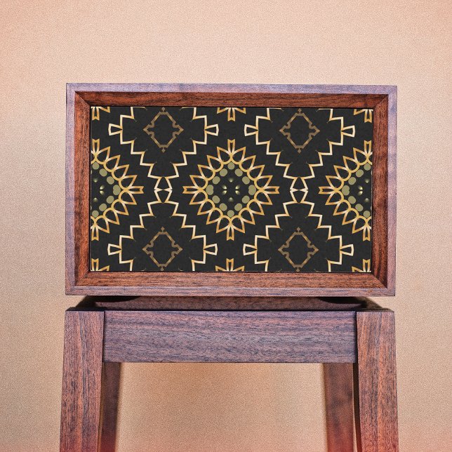 Gold and Black Geometric Ethnic Oriental Arabesque Tissue Paper (Creator Uploaded)