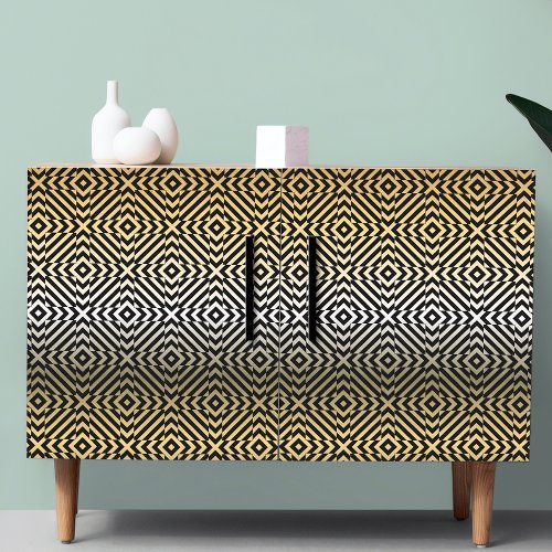 Gold And Black Geometric Op Art Mosaic Pattern Tissue Paper